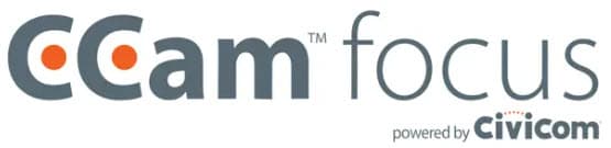 CCam® focus, powered by Civicom® logo