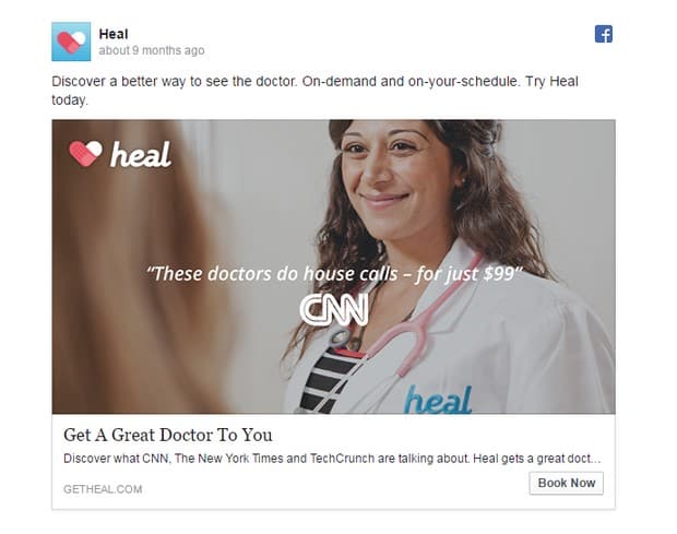 Tweet from Heal: "Discover a better way to see the doctor. On-demand and on-your-schedule. Try Heal today."