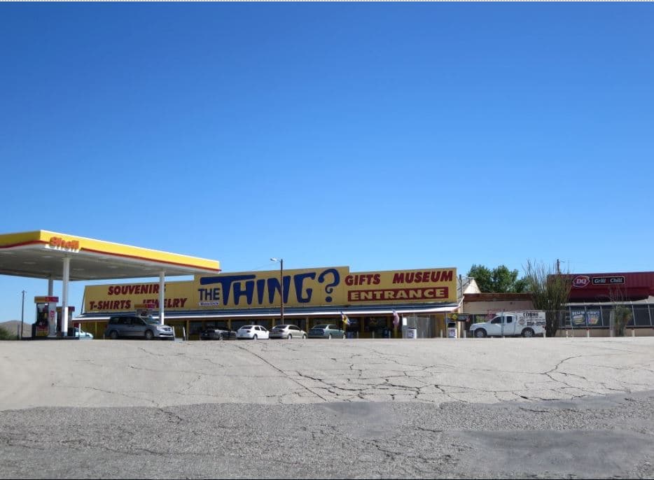 the parking lot of The THING? Museum and Souvenir shop